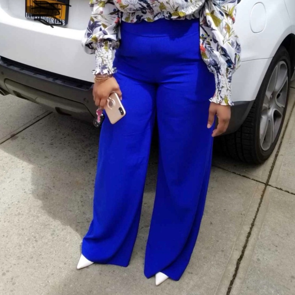 Black Owned brand Royal blue wide leg pants